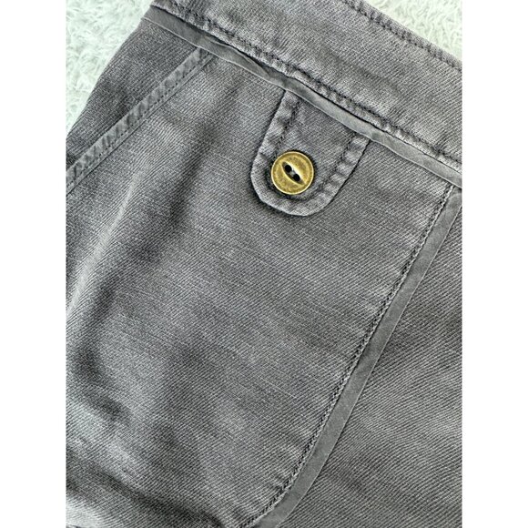 Anthropologie M & Eve Womens Gray Linen-Blend Mini Skirt W/Button Accents Sz 12 - Picture 10 of 13
